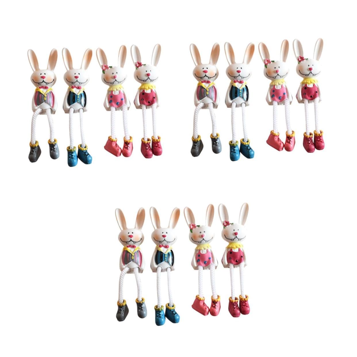 POPETPOP 12stücke Osterhase Figuren Aus Resin Niedliche Tischdekoration Für Zuhause Büro Und Cafés Hochwertige Kunsthandwerksornamente Für Frühlingsfeste