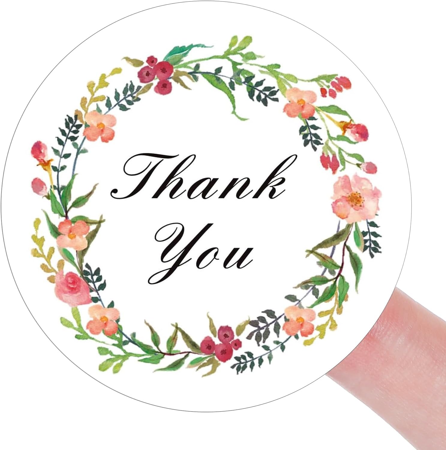 120PCS Thank You Stickers 2 Inch Round Adhesive Thank You Labels, Classic Wildflower Small Business Stickers for Birthdays Weddings Baby Shower Party Favors Packaging