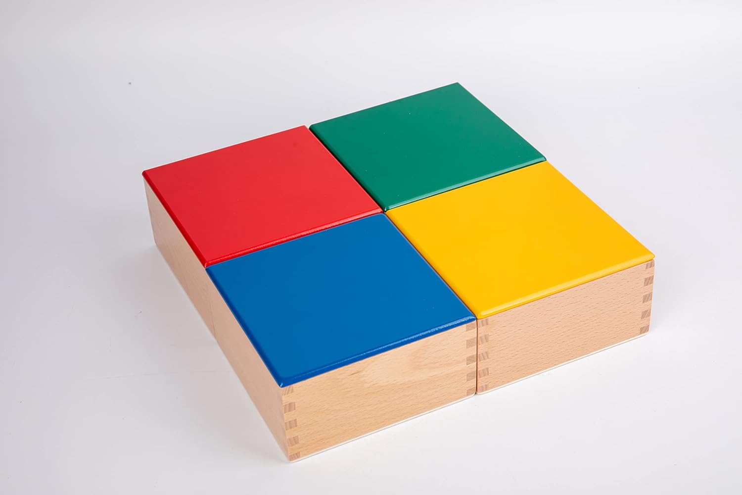 Montessori Wooden Knobless Color Cylinder Blocks, Baby Games Stacked Arrangement Block, Stacking Toys for Toddler 1-3 Activities, Educational Toys (Set of 4)