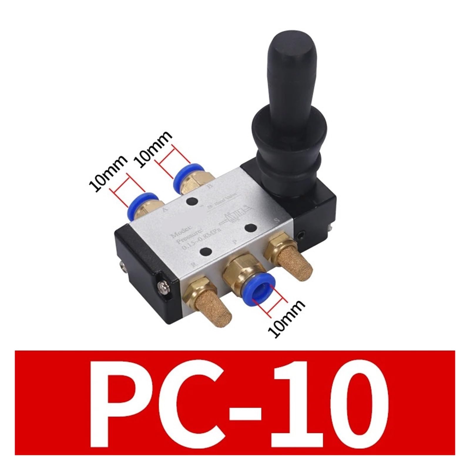 4H210-06/08 4H310-08/10 4H410-15 Válvula Manual neumática de 2 Posiciones y 5 Puertos operada por manija con silenciador Accesorios(10mm,4H410-15)