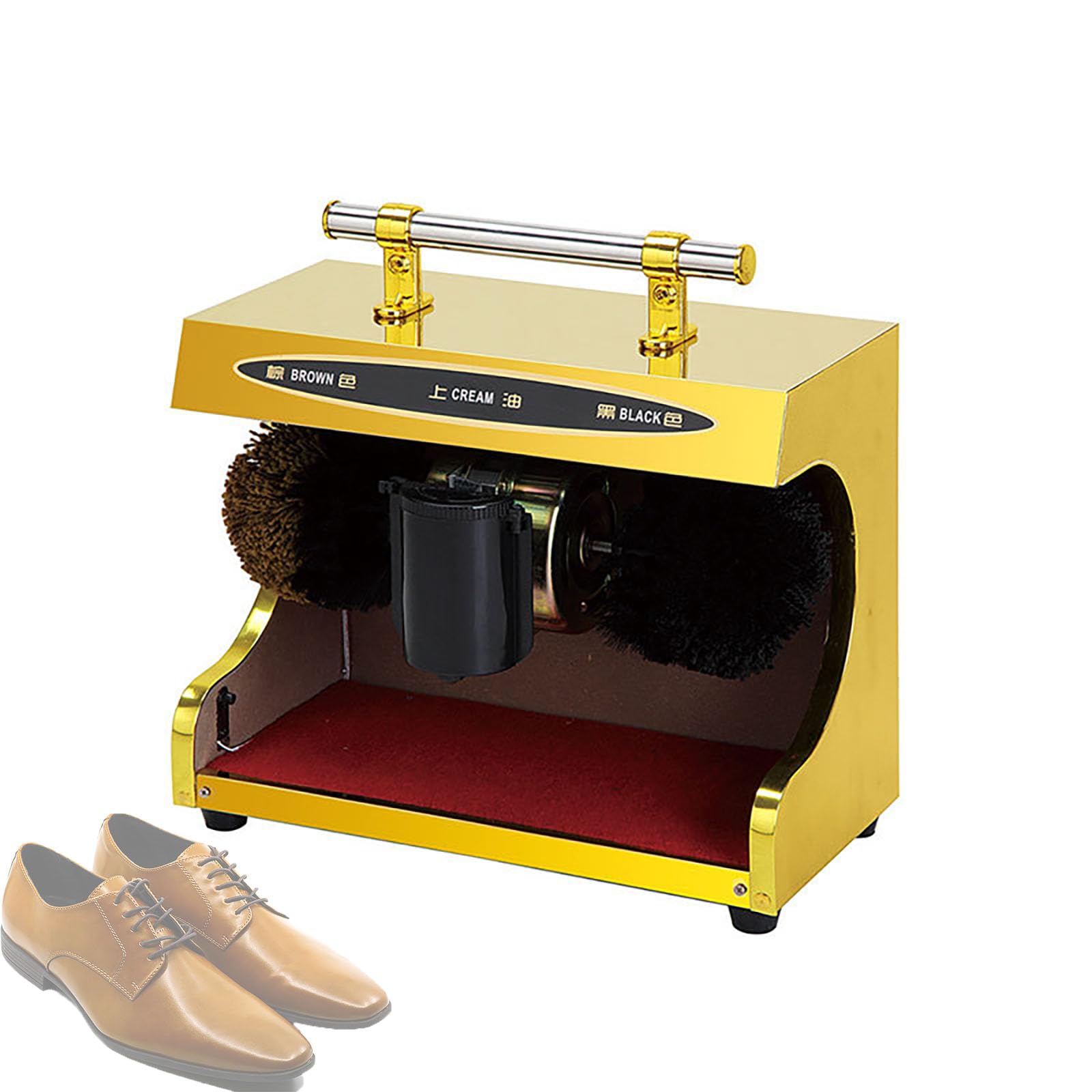 Máquina eléctrica de lustrado de zapatos, pulidora automática de zapatos con doble cepillo para quitar el polvo y pulir, uso doméstico y comercial