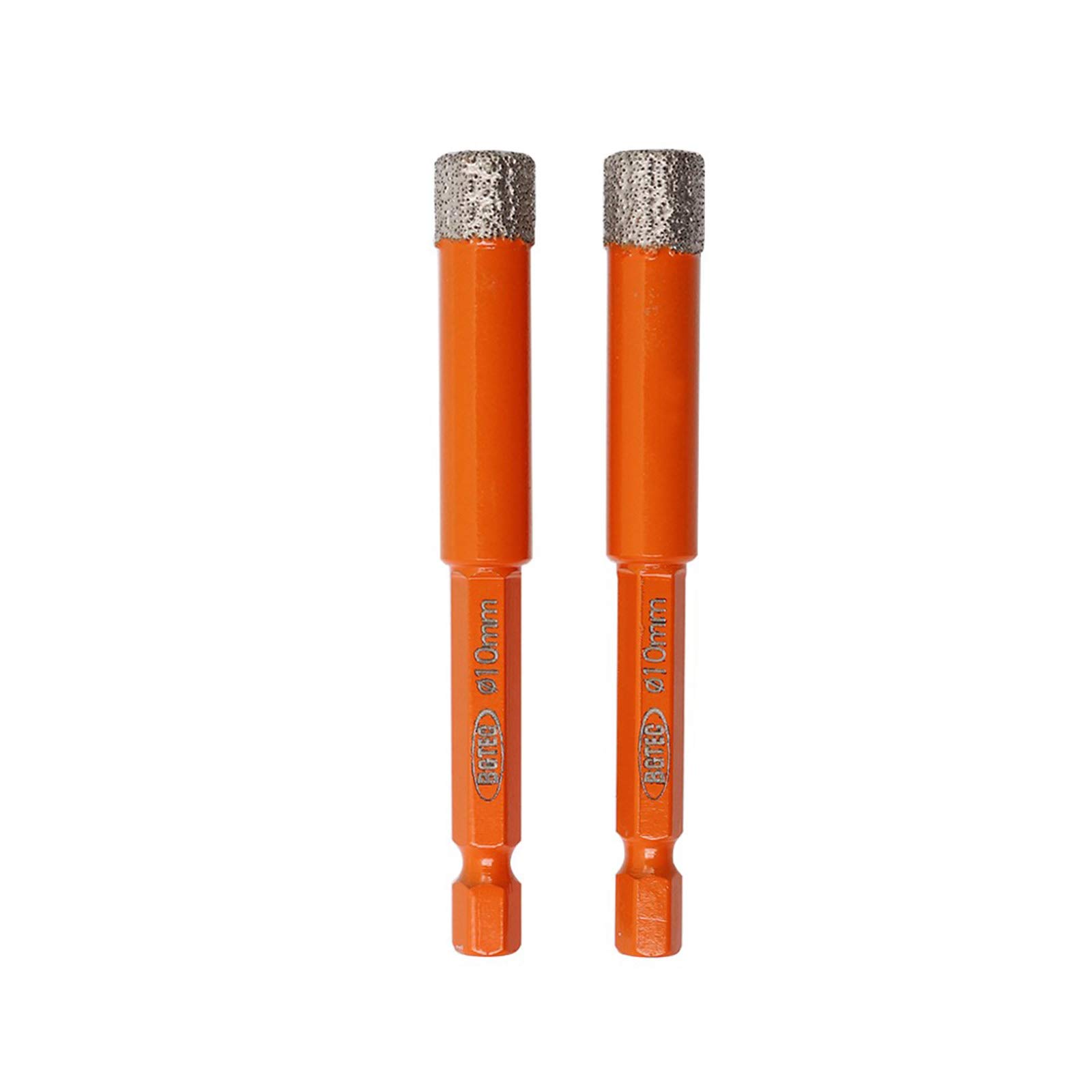 BGTEC Dry Diamond Drill Bits 2pcs 10mm with Quick Change Hex Shank for Granite Marble Porcelain Tile Ceramic