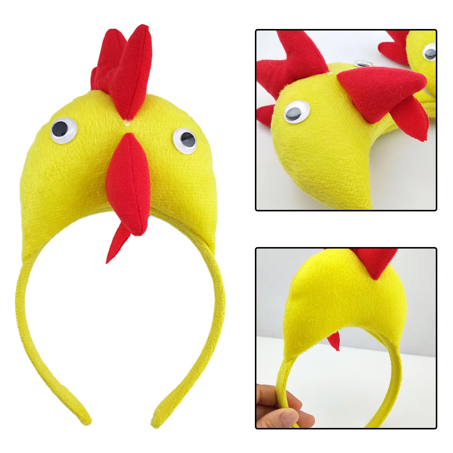 DVOFU 4Pieces Rooster Headband Multicolor Plush Animals Headband Easter Dress Up Costume Party Favors Novelty Animal Chick Decoration for Adults Kids - Image 3