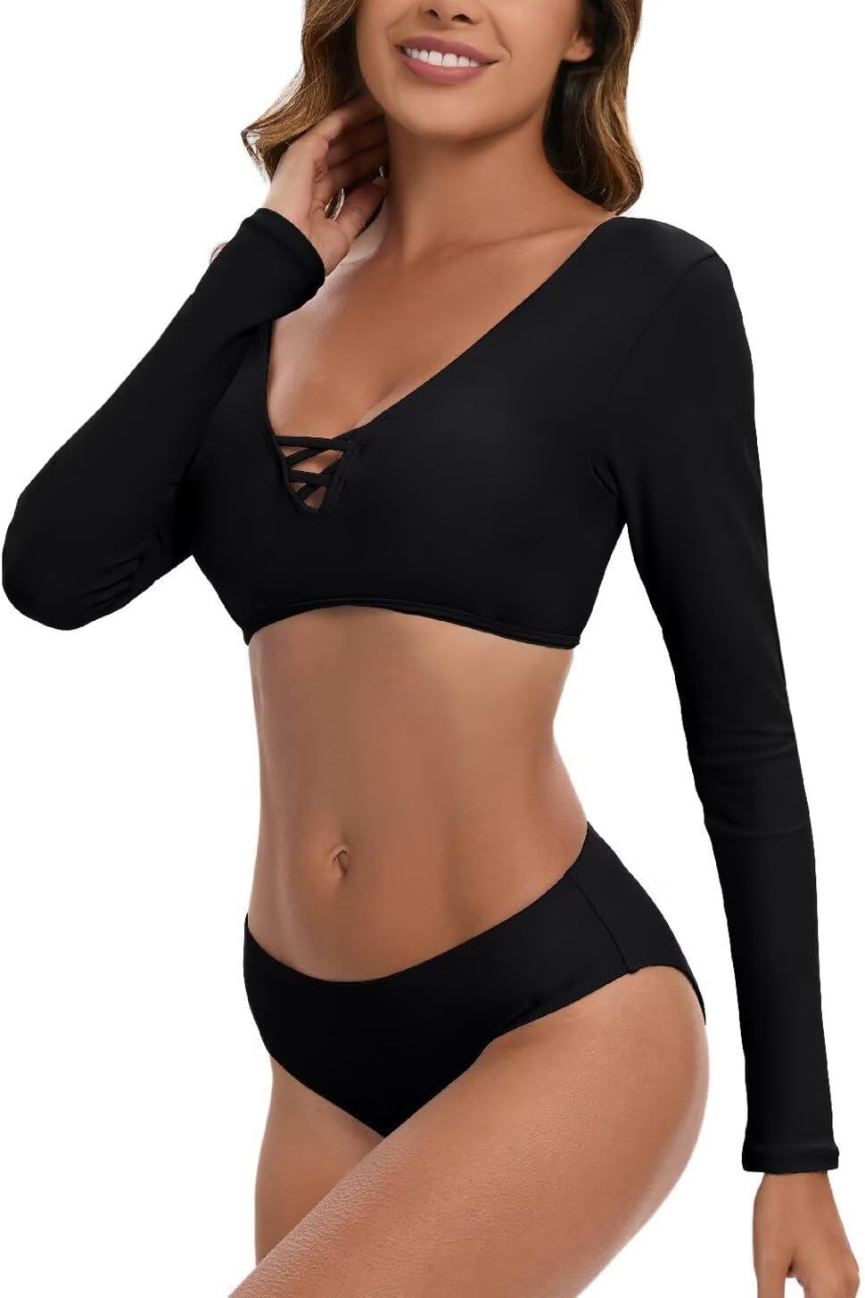 Women's Two Piece Long Sleeve Bathing Suits UPF 50+ Rash Guard Surfing Swimsuit,Bathing Suits for Women