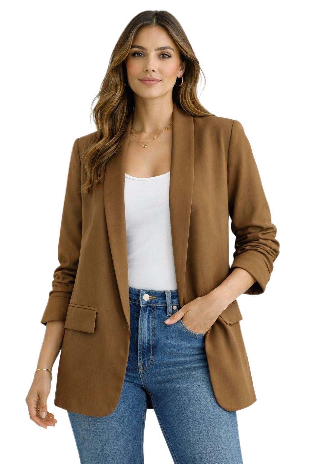 Veste,Blazer,Colore Singolo, Manico a 3/4
