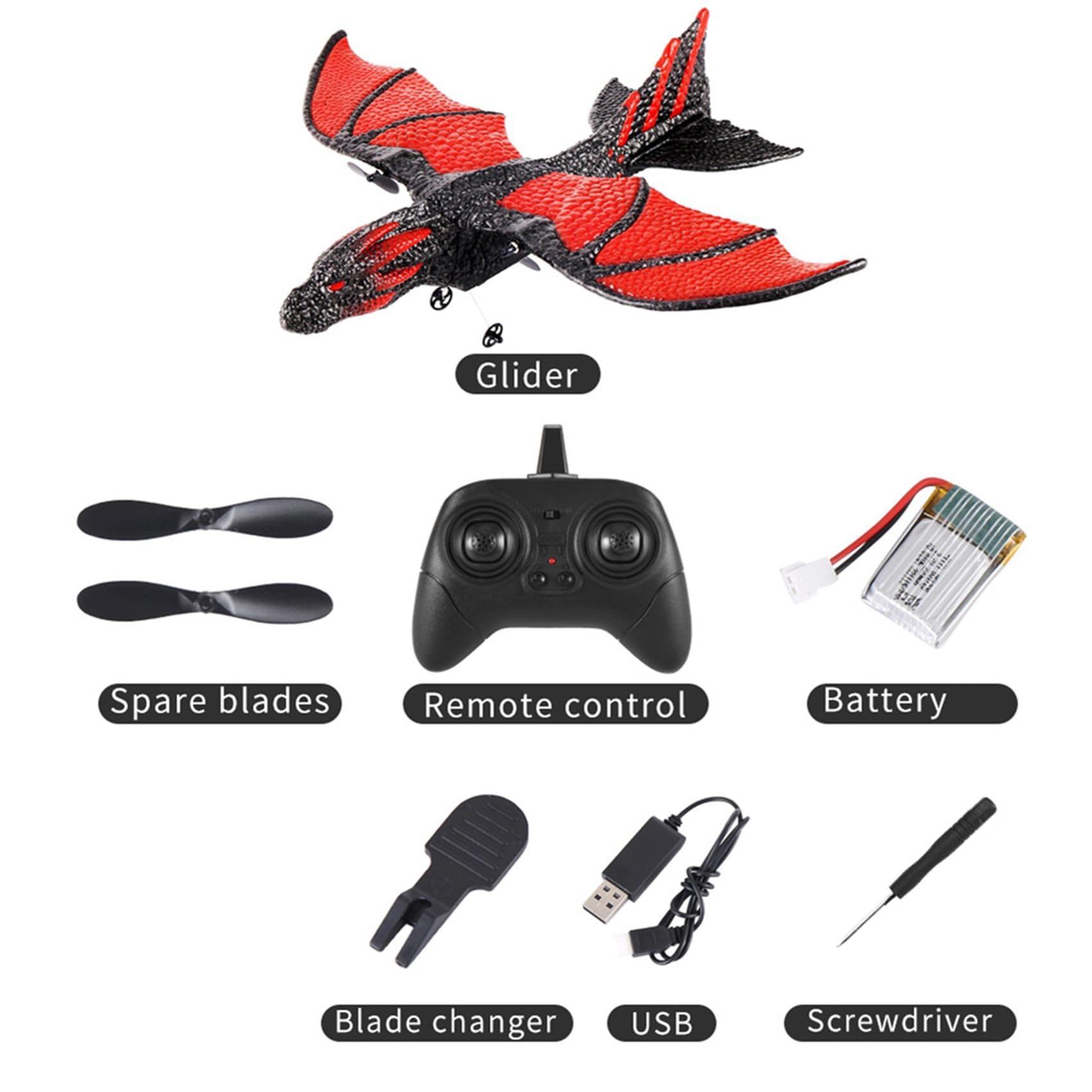 2X AvióN RC 2.4G AvióN DragóN Simulado Control Remoto Modelo AvióN Planeador EPP Juguetes de Espuma Regalo para NiñOs
