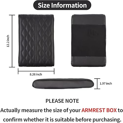Miniatura 5 de qzhiren Funda para consola central de automóvil, alfombrilla de caja para reposabrazos, de cuero de espuma viscoelástica, cojín de reposabrazos para
