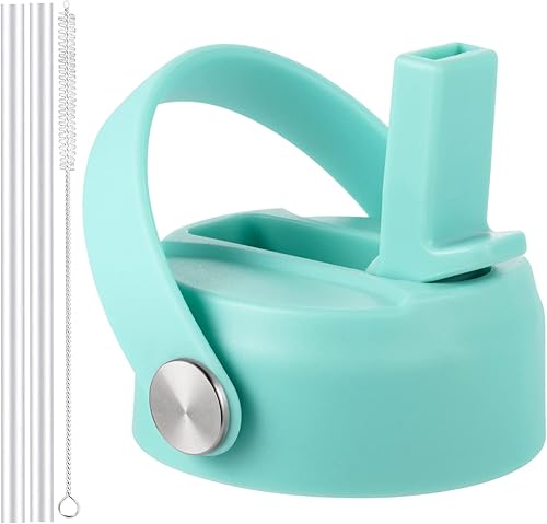 Tapa de popote para Hydro Flask de boca ancha de 32, 40 onzas, tapas de popote con mango flexible y popotes compatibles con HydroFlask, tapa