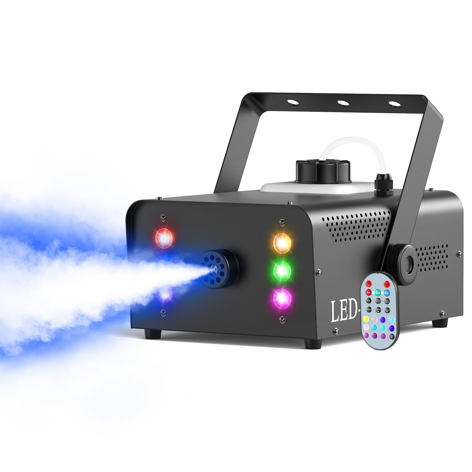 UKing 1500W Nebelmaschine 6 RGB LED,Partylicht Rauchmaschine mit Fernbedienung und 1L Tank,Hohes Nebelvolumen für Hochzeit, Party, Theater, Halloween, Weihnachten