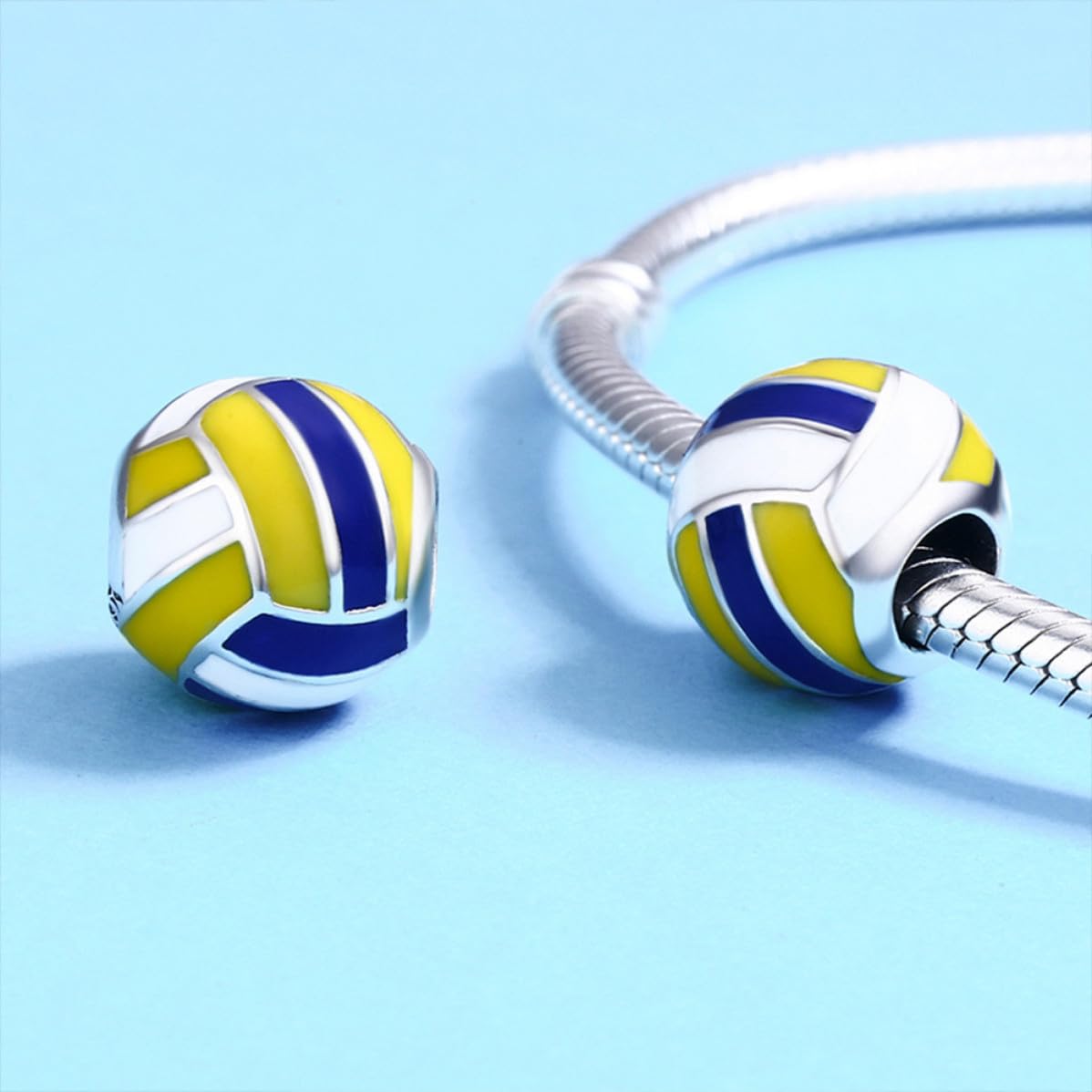 S925 mit Kleiner Loch Design Silberne Volleyförmige Perlen zum Selbermachen Kreative Selbstgemacht Schmuckherstellung Perlen für Heimdekoration und Bastelprojekte