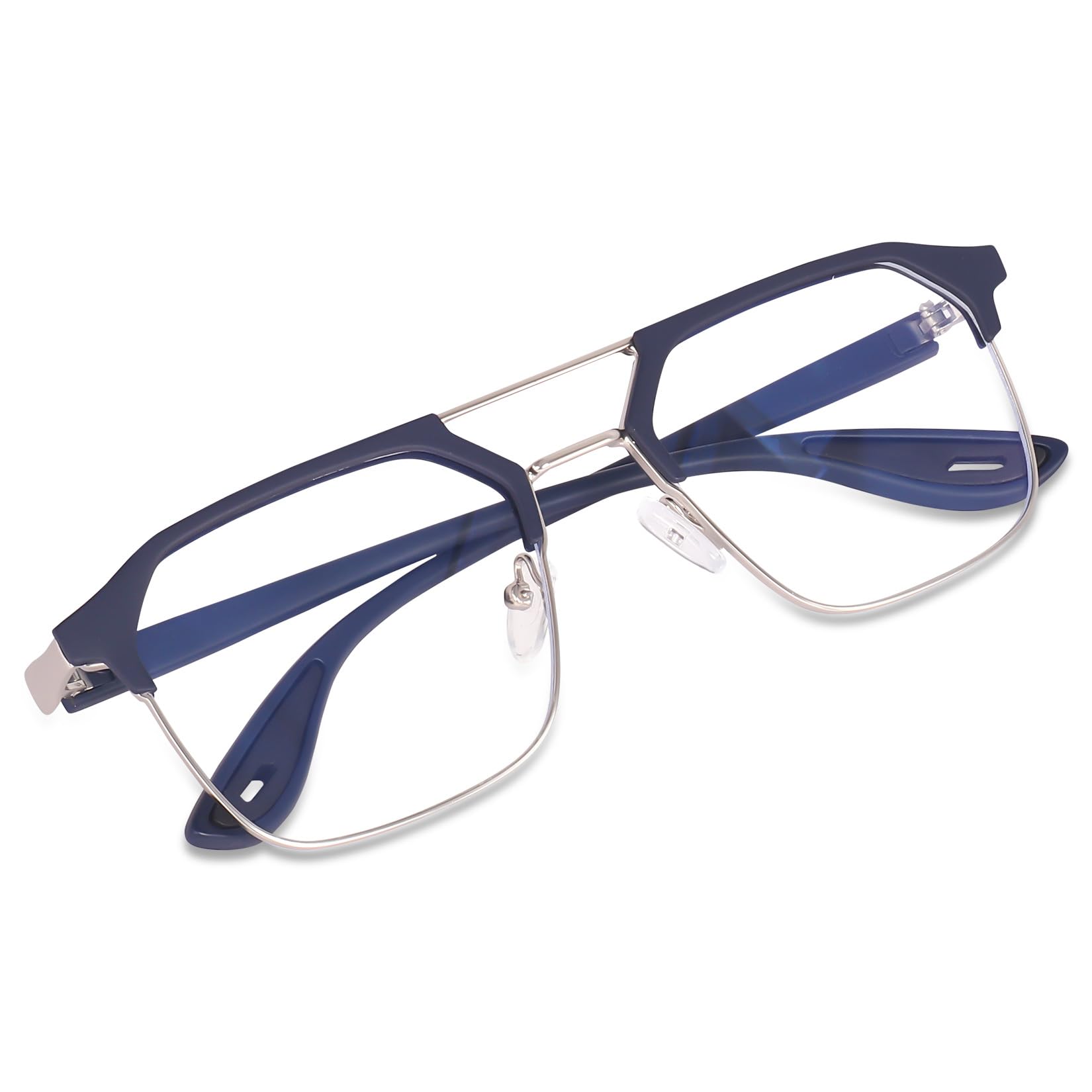 Poshh Eyewear UV Protected Zero Power Eyeglass Frame/Sunglasses Eye Protection Glass, Free Size (Blue) 1