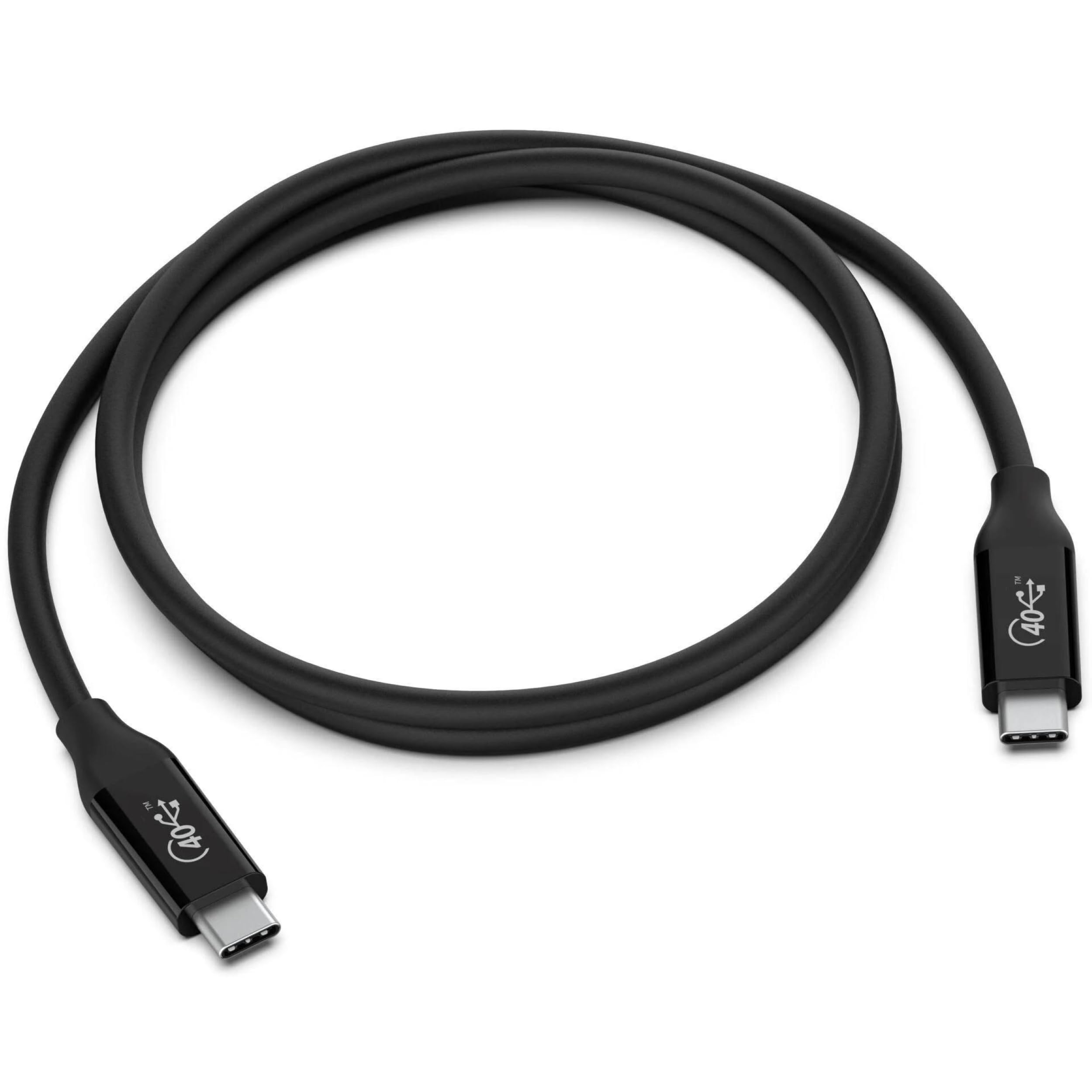 Belkin cable USB4 USB-C a USB-C con certificación USB-IF y Power Delivery de hasta 100 W, 40 Gbps de transferencia de datos y retrocompatibilidad con Thunderbolt 3, USB 3.2 y otros, 0,8m