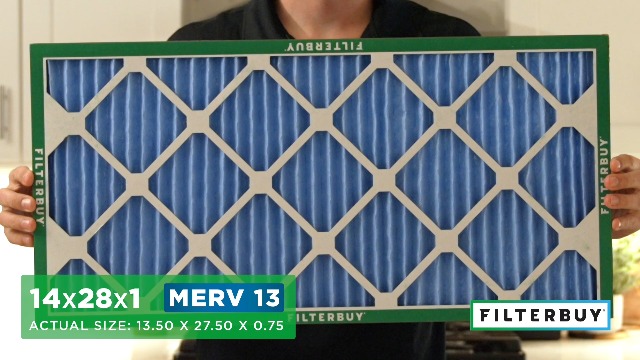 Image of Filterbuy 14x28x1 Air Filter MERV 13 Smoke & Allergy Defense (4-Pack)