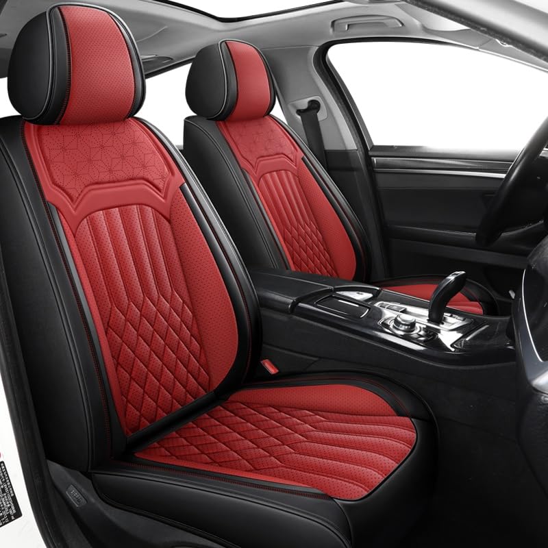 Housse de siège auto en cuir PU noir et rouge pour VW Golf Tiguan | Confort Premium