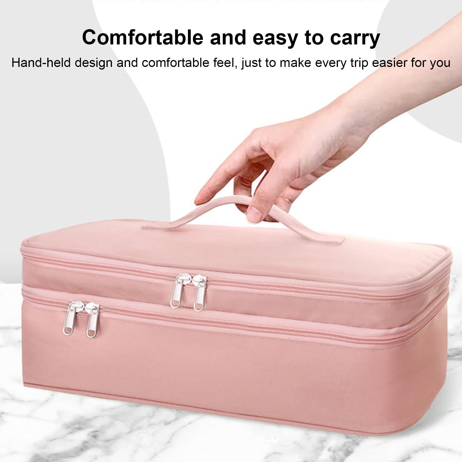 Borse per spazzole per capelli da viaggio – Materiale durevole a doppio strato | Custodia da viaggio per strumenti per capelli | Organizzatore portatile per pennelli per capelli con cuscinetto