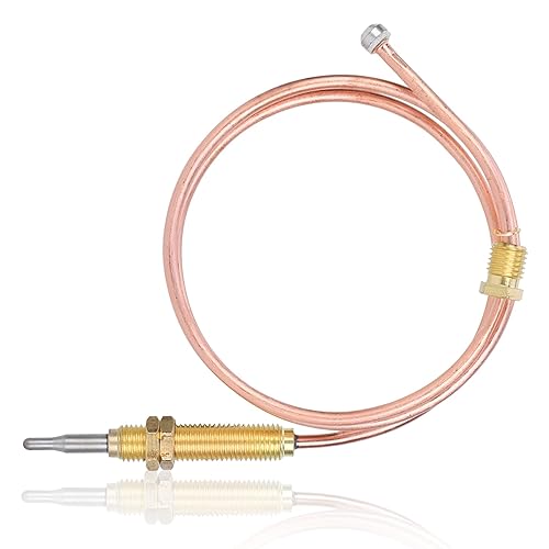 Termopar de gas universal, tuerca de extremo M8x1 y sensor de termopar de punta de cabeza de 24 pulgadas, parrilla de barbacoa de propano para