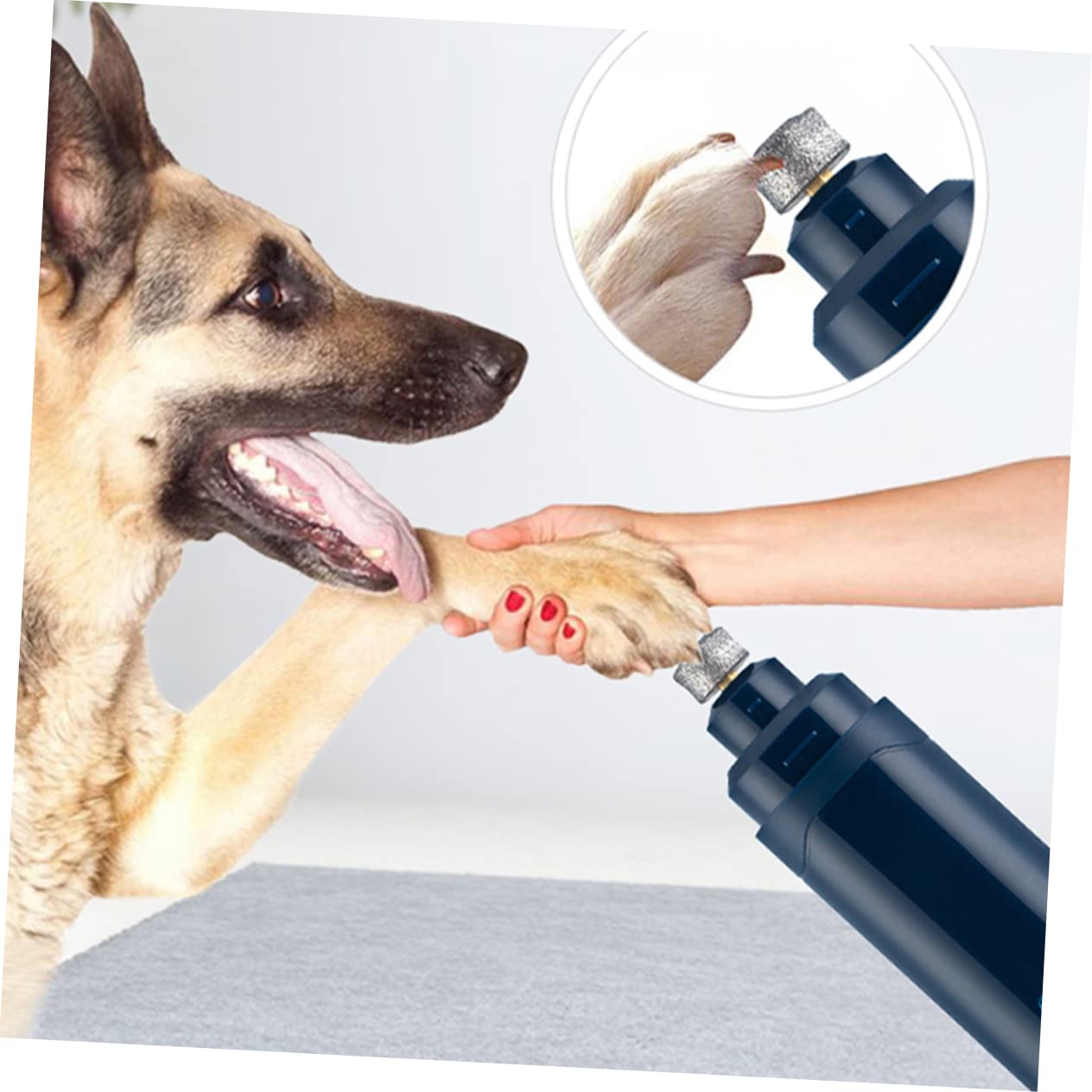 BESPORTBLE Lima Unghie Elettrica per Cani e Gatti USB Rotazione | Abs Blu Navy, Controllo Pratico e Presa Semplice, Formato Piccolo e Grazioso