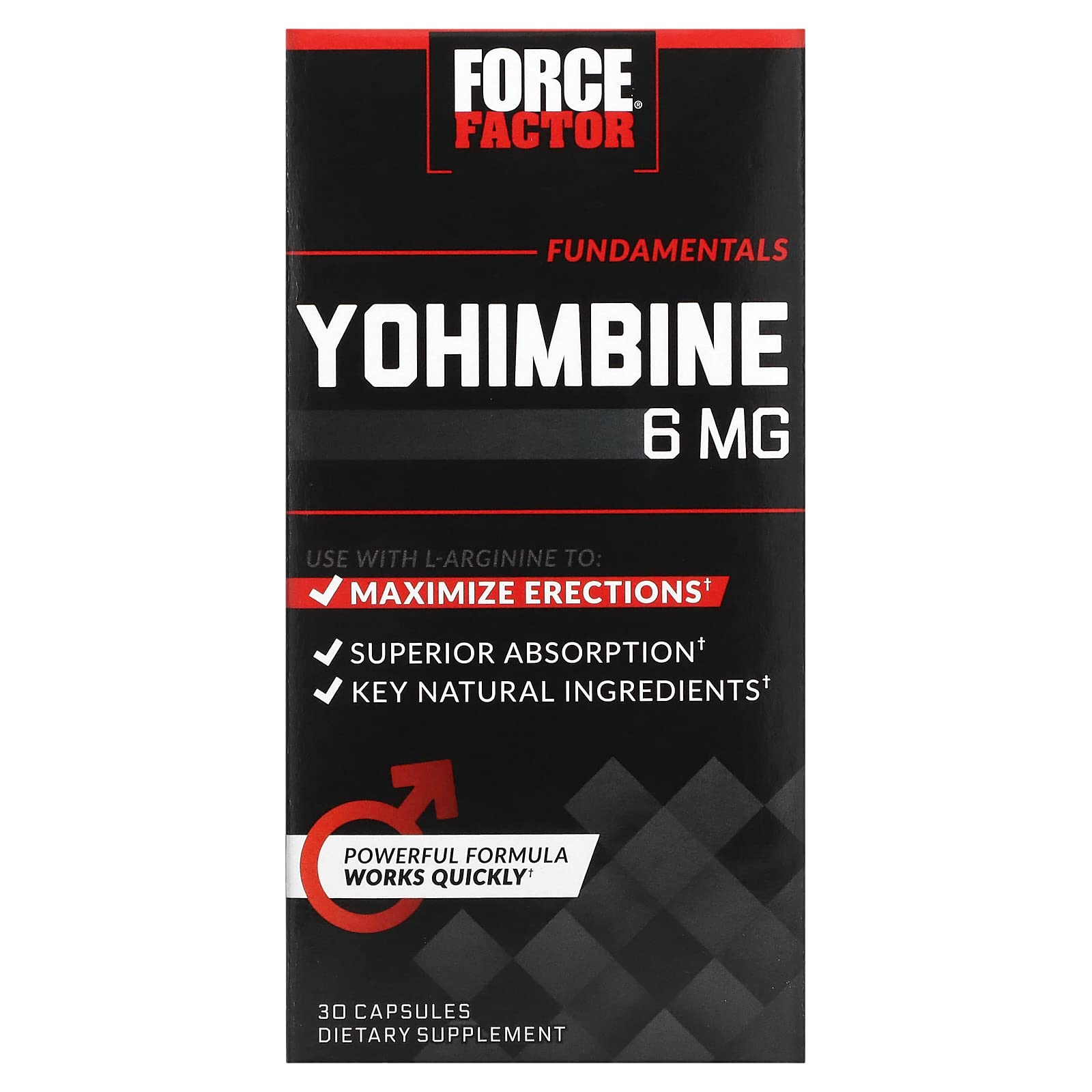 force factor yohimbine supplement for men yohimbe bark extract with superior absorption to enhance performance 6mg yohimbine bark pills with key natural ingredients works fast 30 capsules