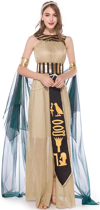 Mimoqk Halloween Costume Cleopatra - Adult Egyptian Princess Cosplay Costume - Deluxe Women Halloween Customs Sexy Dress
