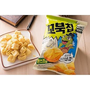 Cros Orion Turtle Chips-Sweet Corn Flavor-Crispy Korean Party Corn Snacks-3 Packs x 160G