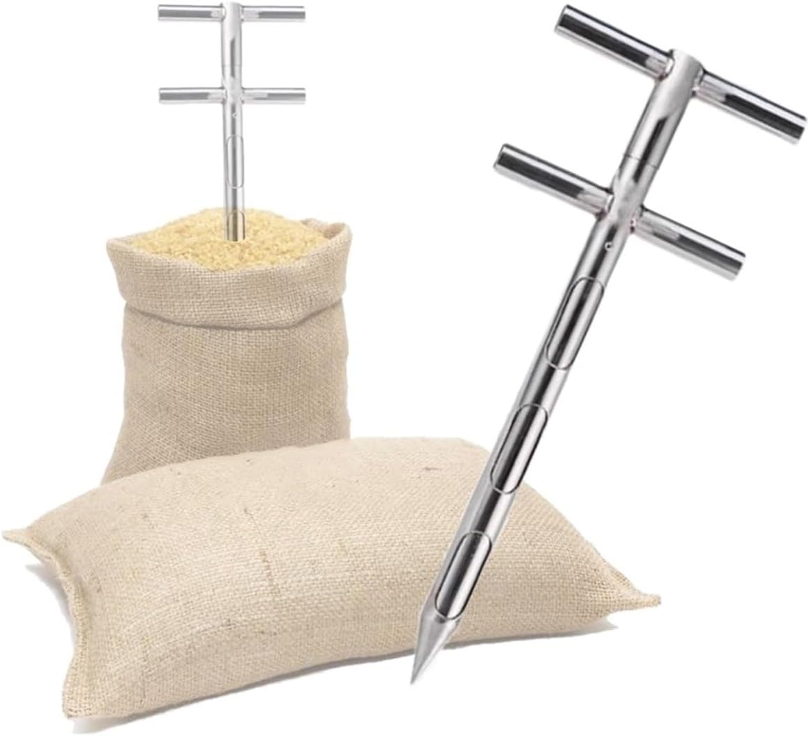 3-Zone Stainless Steel Soil Probe Sampler - 2m/6.6ft, 25mm Diameter, Rotary Tool for Accurate Soil & Grain Sampling, Ideal for Agriculture & Laboratory Use (L 1.2m(4ft))