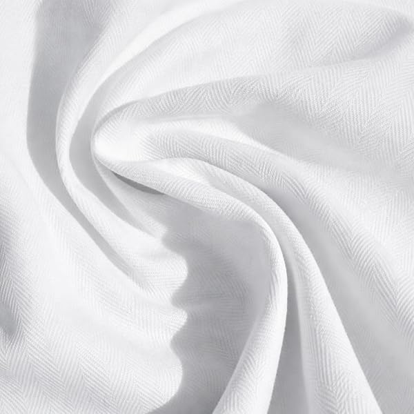 Coutil Fabric Corset | Pure Cotton Corset Making Fabric Twill Herringbone Weave, Stronger Than Corset Mesh | by The Yard (White, 1 Yard (36" x 58")) - 2