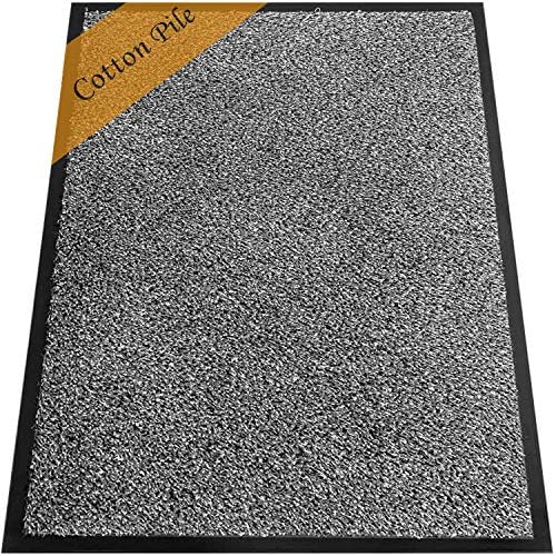 TrendMakers Machine Washable Grey Black Heavy Quality Non Slip Hard Wearing Barrier Mat/Dirt Trapper - 15 Sizes (40cm x 60cm)