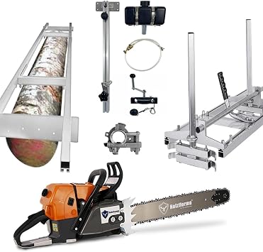 Farmertec G660 Holzfforma Orange Drak Grey Chain saw 36inch Chainsaw Mill 9FT Milling Rail Auxiliary Oiler Winch 36inch Guide Bar Chain High Output Oiler