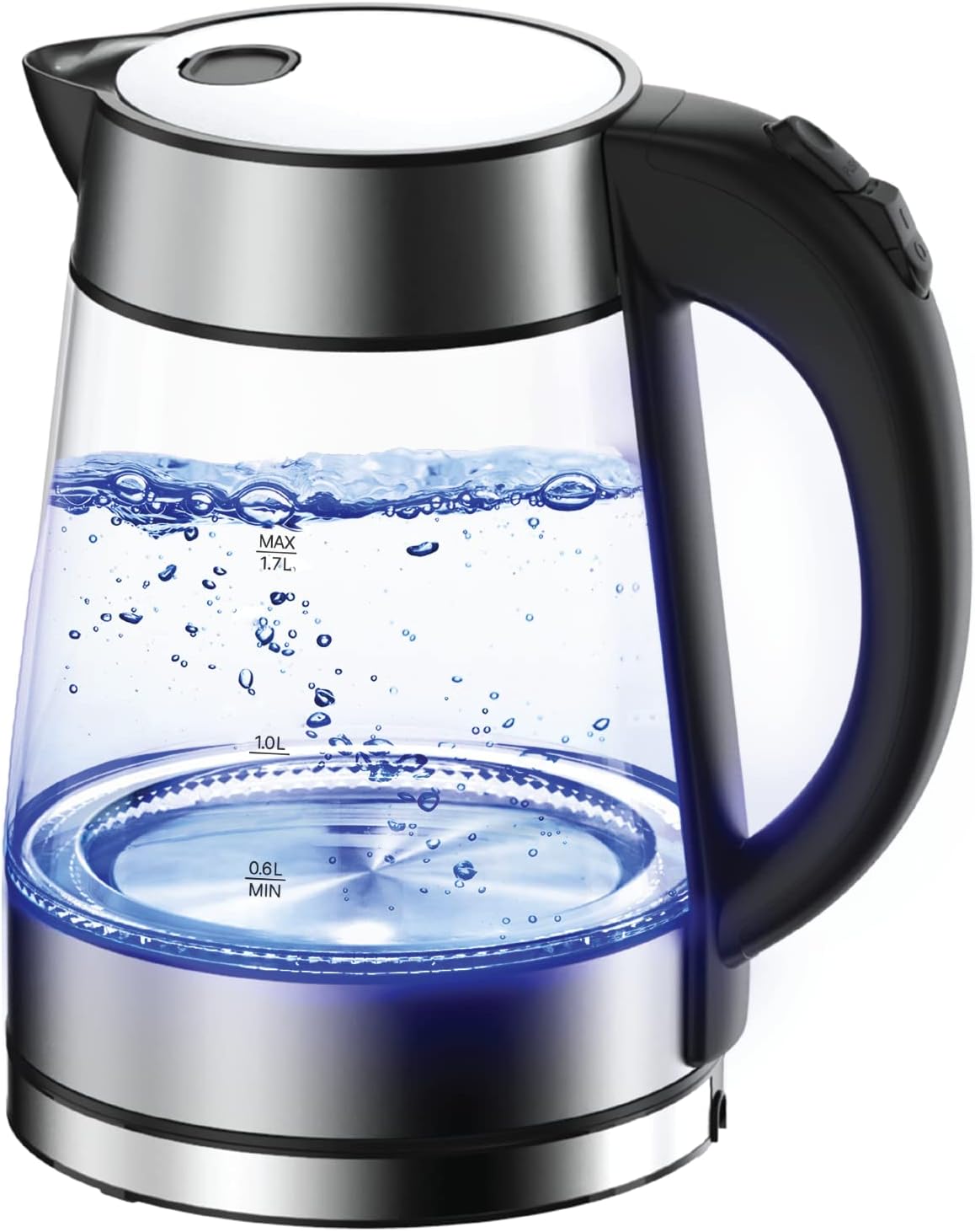 New 2023 SOFANCI Electric Glass Tea Kettle 1.7L Cordless Hot Water Boiler Electric