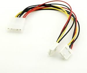 UpperFu 2pcs 5.25" 4 Pin Molex to 2 x 4 Pin 3.5" Floppy Drive FDD Female Y-Splitter Power IDE DC Internal Computer PC Power Cable Adapter Cord