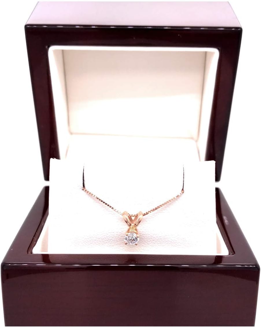 1/4 to 5/8 Carat Solitaire Round Lab Grown Diamond Pendant Necklace in 14k Gold on 16 to 18 Inch Adjustable Chain (E-F, VS1-VS2, cttw) 4-Prong Basket by Diamond Wish