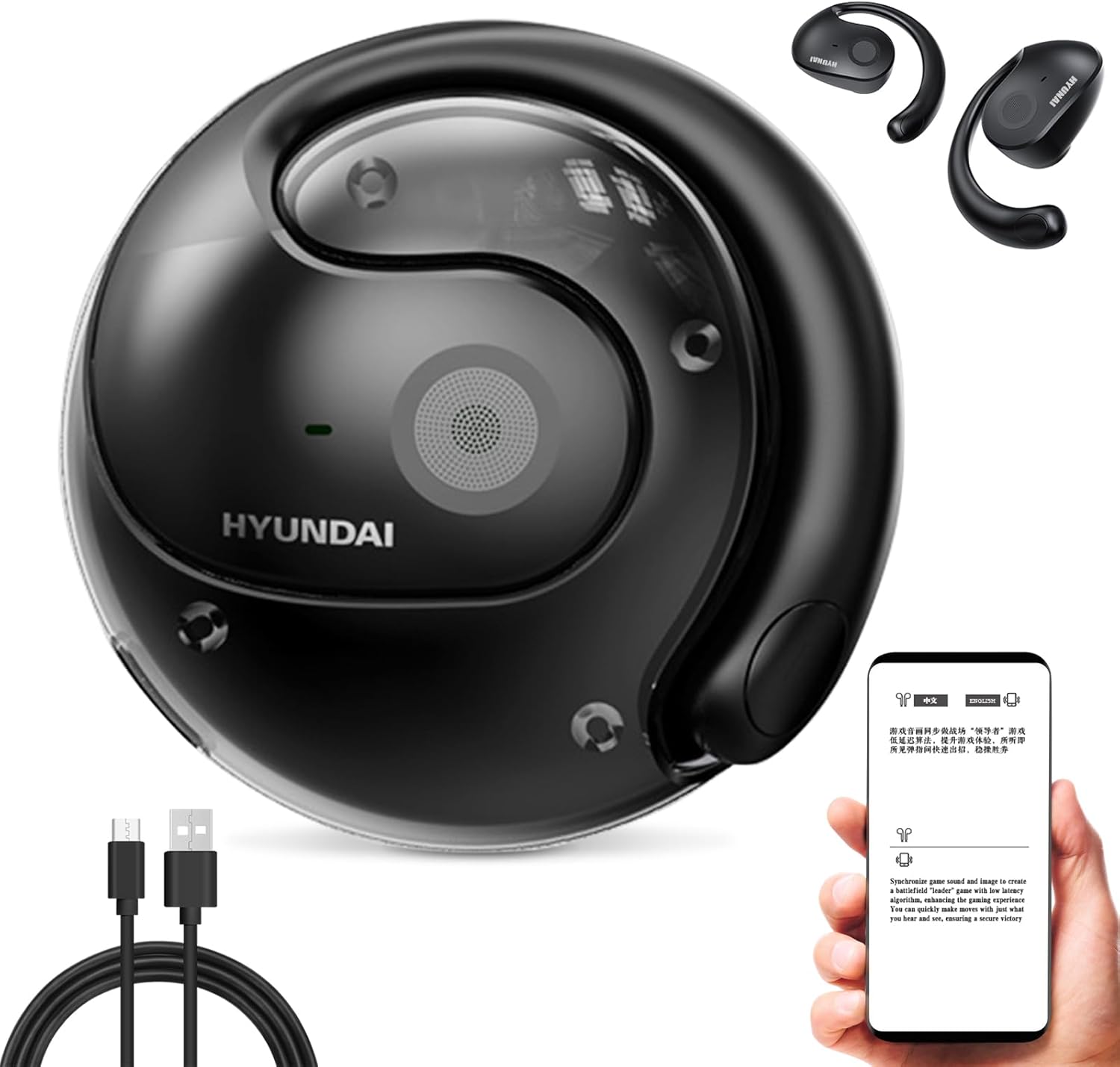 Translation Earbuds Real Time, Hy-T26 Pro Language Translator, Ai Translator Earbuds Translating Headphones Real Time, Wireless Translator Earbuds, Language Translator Earbuds(Black)