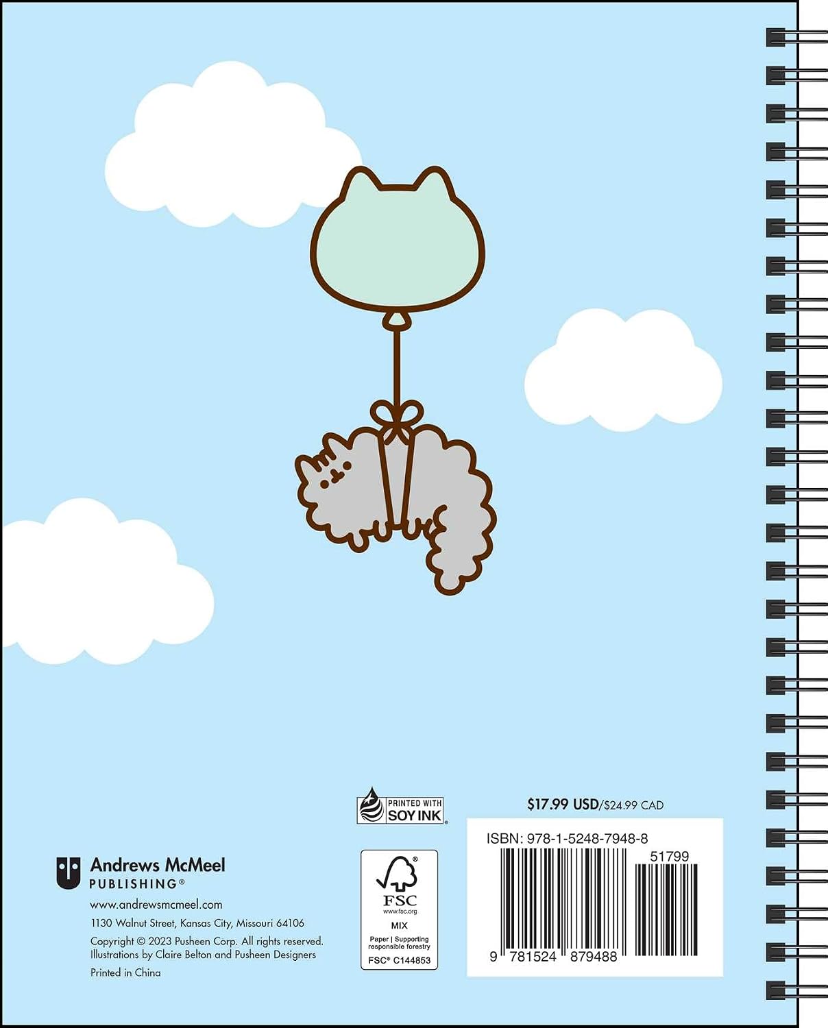 Pusheen 16-Month 2023-2024 Weekly/Monthly Planner Calendar