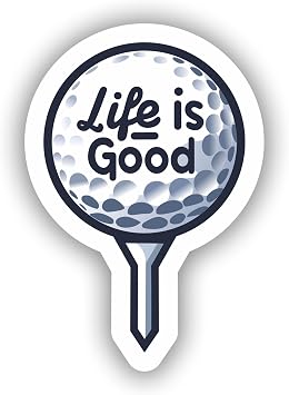 Optimistic Golfers Decal - Life is Good Golf Ball on Tee Sticker for Sport Lovers 4