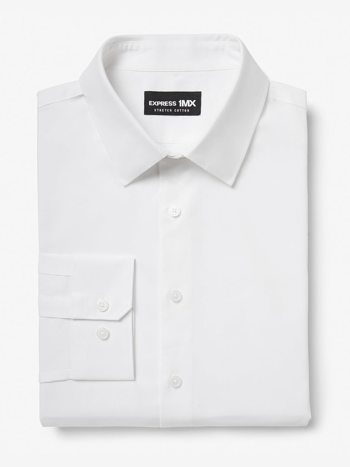 EXPRESS Men’s 1MX Stretch Dress Shirt – Slim Fit Performance Cotton, Long Sleeve Button-Up, Easy Care - Image 5