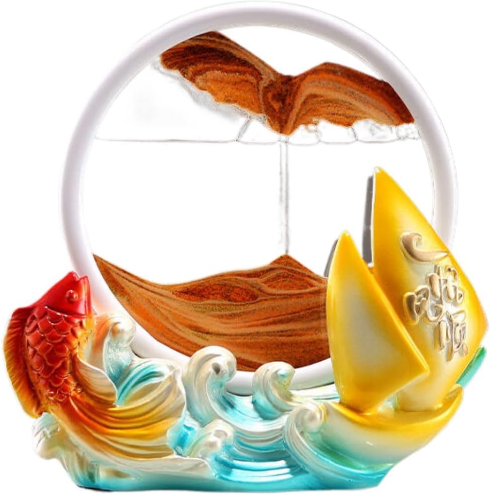 流沙摆件 Feng Shui Figurine Home Office Decor Chinese Gifts 新中式创意家居摆件 Feng Shui Figurine Home Office Decor Chinese Gifts 客厅玄关酒柜装饰书房工艺品 8671