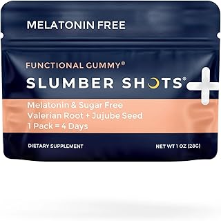 SGC Melatonin-Free Herbal Sleep Supplement - 48 Count - Slumber Shots Sleep Gummies - Sleep Aid - Ease Restlessness - Valerian Root - Jujube Seed