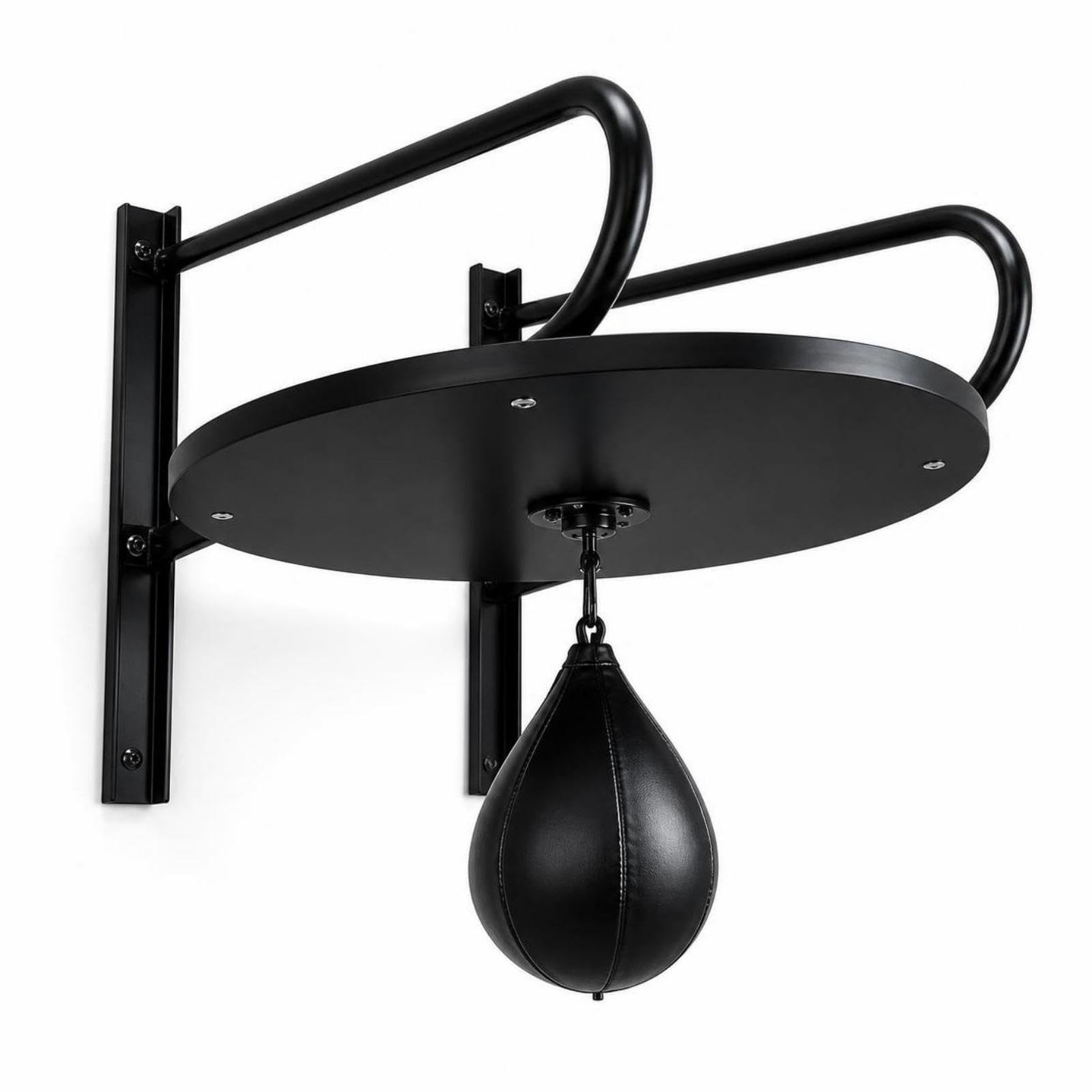 Boxing Speed Ball Space Saving Speed Bag Assembly with Ball Heavy-Duty Wall-Attached Speedball Unit for Fighters, Home Gym Black Style 1-image-30