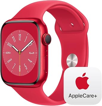 Apple Watch Series 8 [GPS + Cellular 45mm] Smart Watch w/Product RED Aluminum Case w/ Product RED Sport Band - S/M with AppleCare+ 2 Years