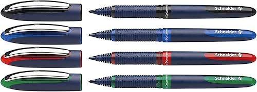 Miniatura 2 de Schneider One Business, Bolígrafo Rollerball, 0.024 in, paquete de cuatro, uno de cada uno negro, rojo, azul, verde (183094)