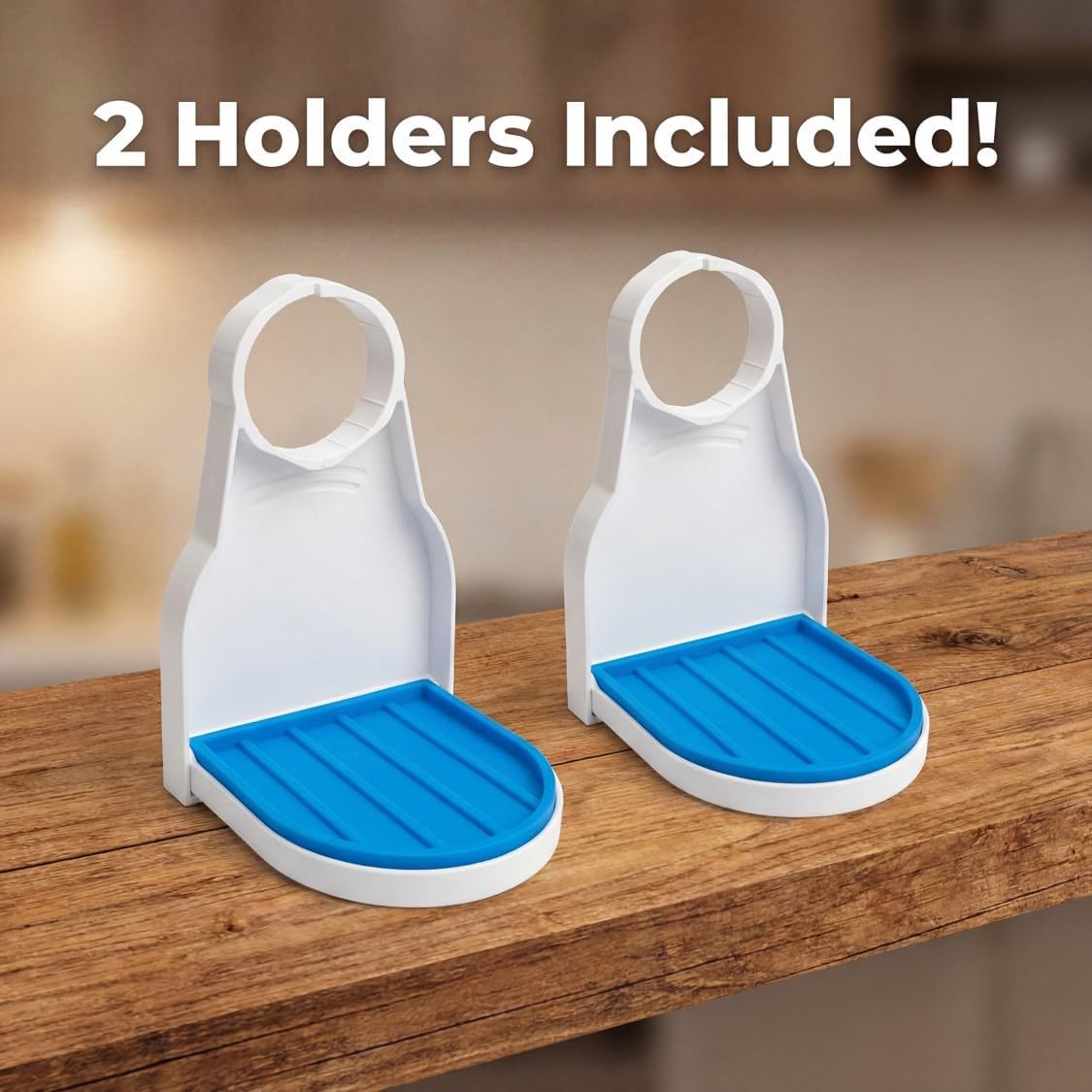 [2-Pack] Laundry Detergent Cup Holder with Drip Tray – No-Mess Detergent Catcher, Leak-Proof & Anti-Slip Design, Fits Most Laundry Detergent Bottles, Keeps Laundry Room Clean & Organized, White