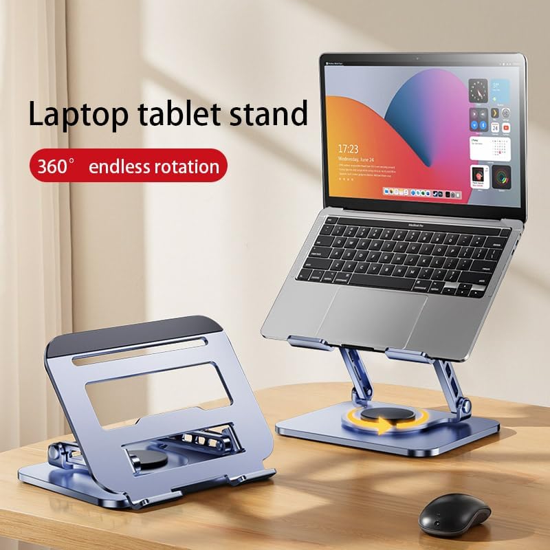 Miniatura 2 de Soporte ajustable para laptop, rotación de 360 grados, elevación, disipación de calor plegable, material de taladro de carbono de cuerpo completo,
