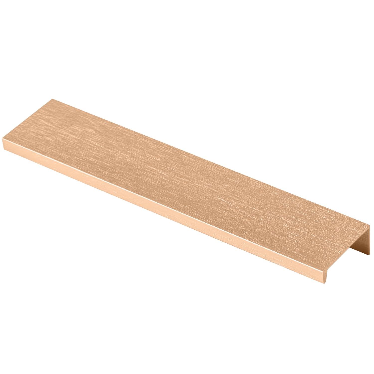 B2C Edge Mounted Cabinet Door Pull Trim Profile HEXI Handles for Kitchen Bedroom Bathroom Drawer Opener Modern Slim (Gold Brushed, 256mm Hole centres - 290mm Overall)