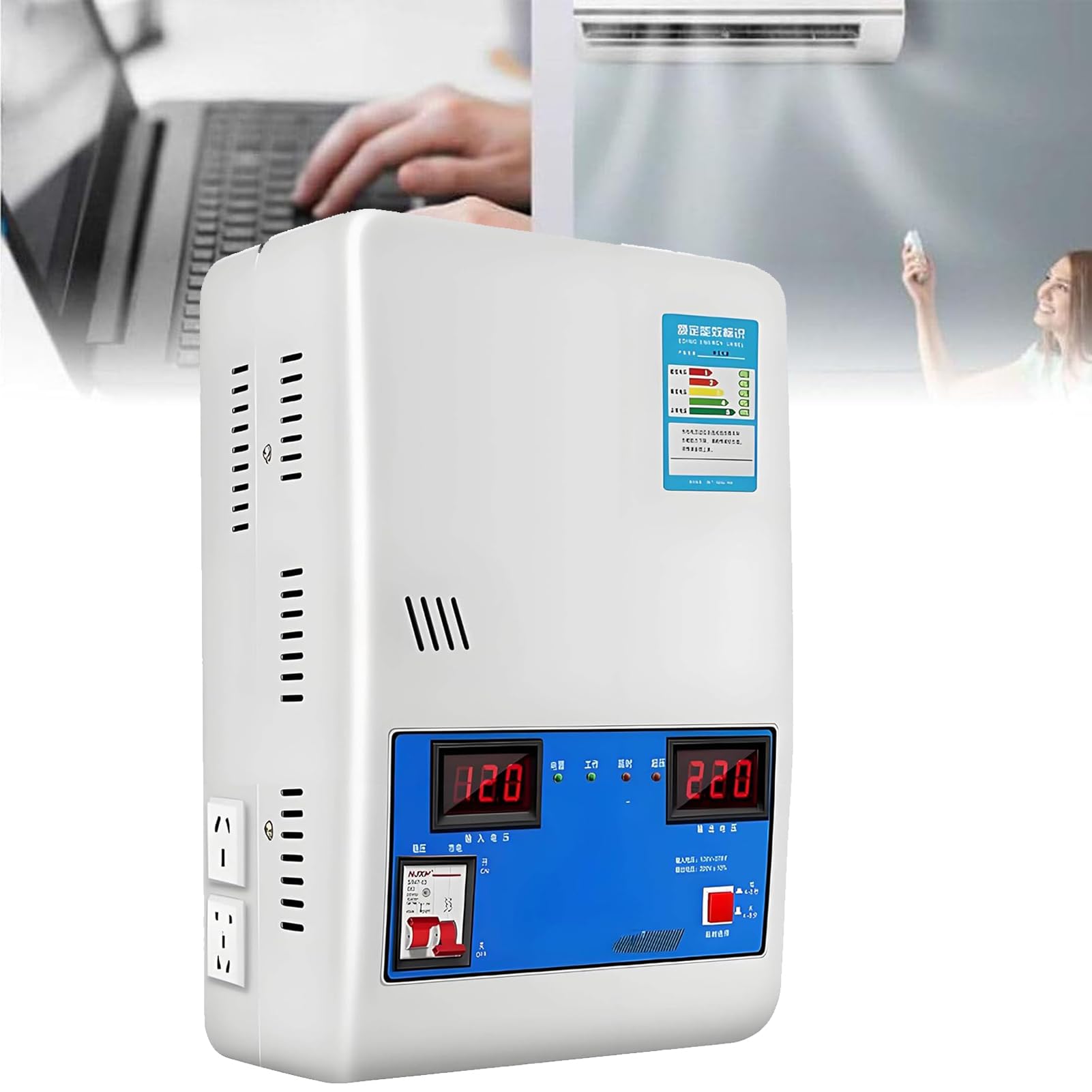 Estabilizador de Voltaje de Alta Potencia 220V | Regulador de Voltajes Automático Monofásico 8800W/15000W/20000W/30000W | Estabilizador de Tensión para Refrigerador
