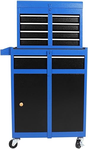 Miniatura 3 de Caja de herramientas con ruedas, caja de herramientas de 5 cajones con organizador desmontable, caja de herramientas portátil extraíble para almacén