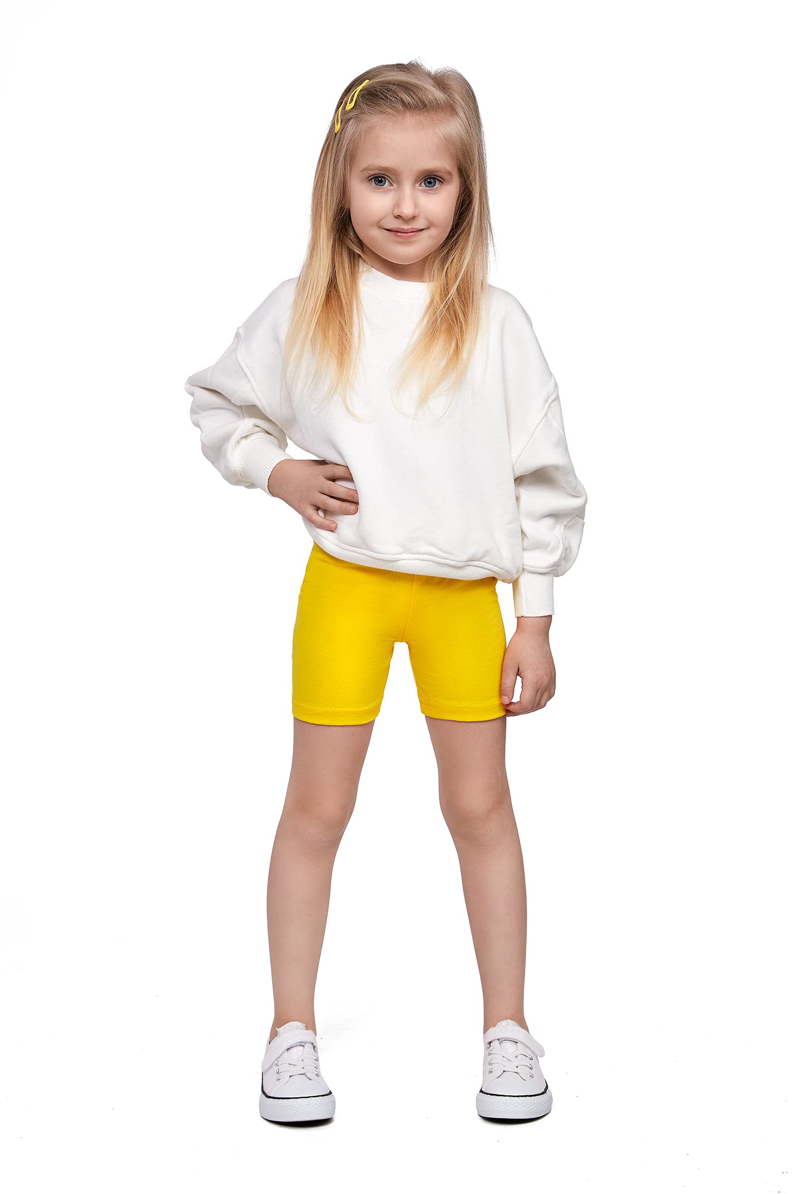 SOFTSAIL Leggings da Ragazza Pantaloncini da Ciclismo Breve Cotone Sportivo Danza Ginnastica Traspirante Comodo E Stretchabile