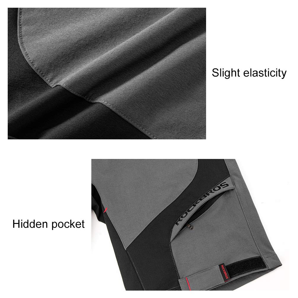 ROCKBROS Pantaloncini MTB Uomo Pantaloncini Ciclismo Corti 4D Imbottitura Traspiranti Design 2 in 1 per Ciclismo Bicicletta