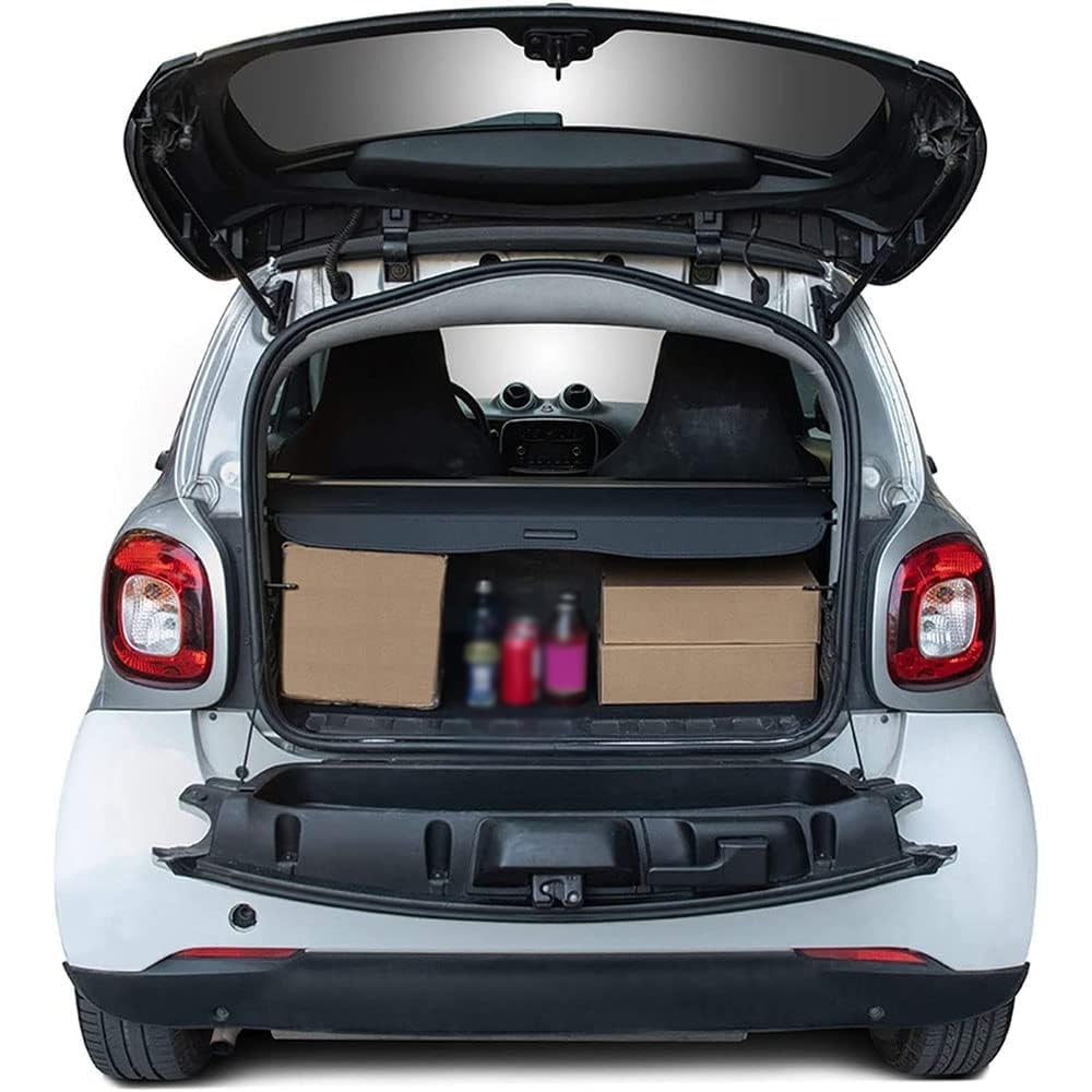Auto Kofferraumabdeckung für Smart 453 Fortwo 2015-2019-einziehbare Gepäckraumabdeckung,Gepäckraumabdeckung, Gepäckraumabdeckung,Sonnenschutz
