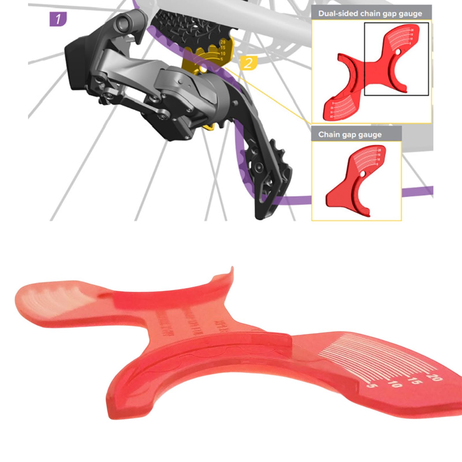 GKOXUQ Road Bike Derailleur Adjustment Tool Bicycles Rear Derailleur Chain Gaps Adjustment Tool Bicycles Maintenance Tool