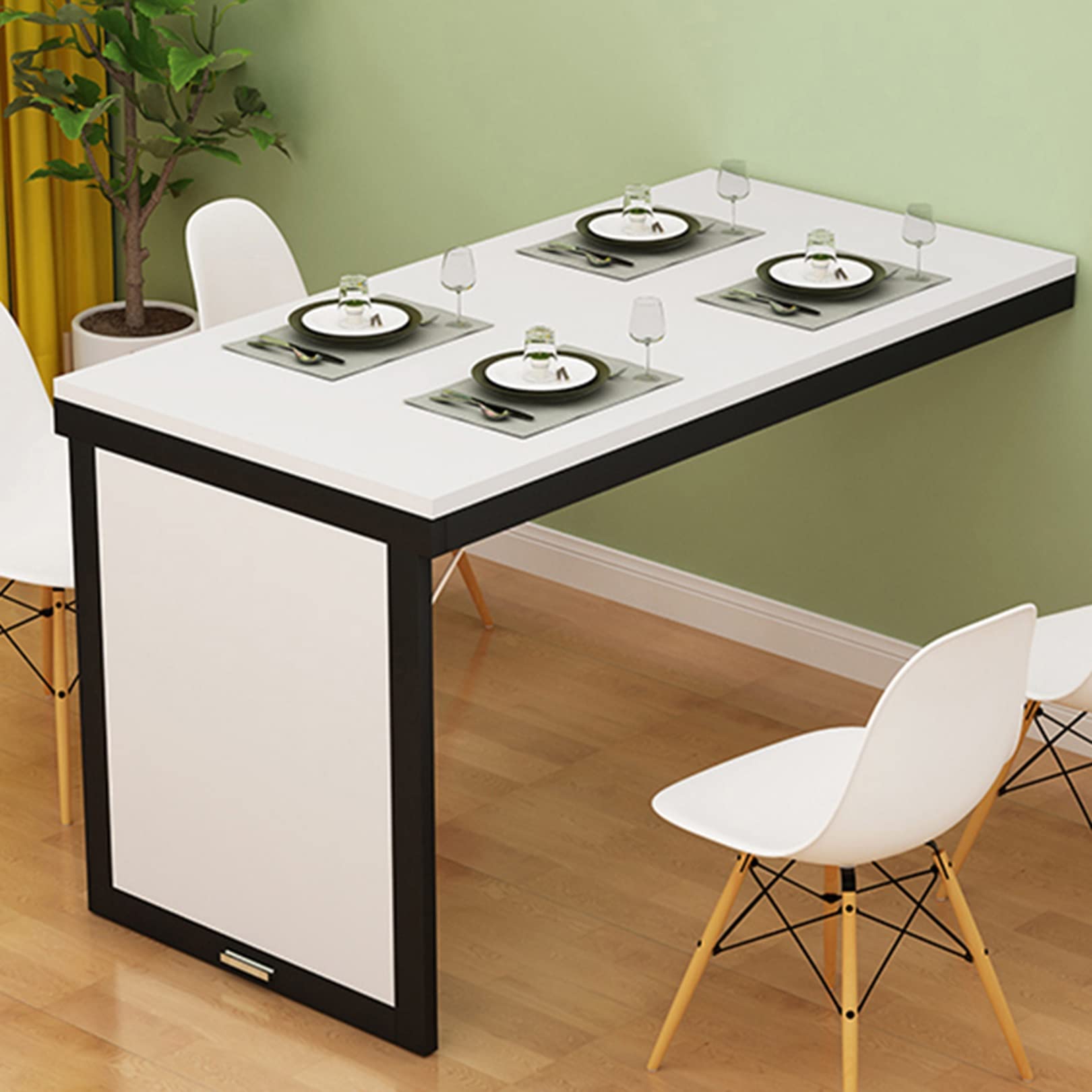 Bureau d'ordinateur suspendu et table murale pliante au design épuré